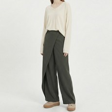 [어베닛] 여성 랩 와이드 슬랙스 하체커버 데일리 오피스룩 팬츠 IT-WPT-A0196