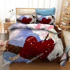 인쇄 애니메이션 이누야샤 침구 침실용 침대보 이불 커버 베개, 6. 5