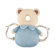 雪倫小舖寶寶學步防摔枕夏款透氣頭部防撞保護墊, 透氣紳士熊, 1個