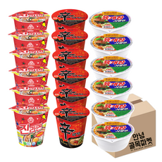 육개장사발면6입+신라면소컵6입+진라면매운맛소컵6입, 1세트