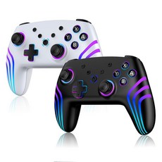 Switch 800mAh TURBO RGB HD 컨트롤러 2세트 블랙+화이트 Switch2용 대용량 7시간 연속