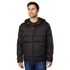 Cole Haan 남성용 후드 나일론 패딩 재킷 번트 오렌지. [호환]