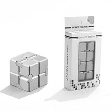 샤샤플레이 메탈 무한 피젯스피너 큐브, 실버, 1개