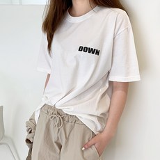 티데일리 남여공용 폴다운 오버핏 빅사이즈 반팔 티셔츠