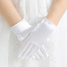 고급 새틴 아동 행사 장갑 어린이 예식 화이트 흰색 키즈장갑