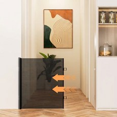 寵物伸縮安全門欄, 黑色/高彈透氣網布, 1個