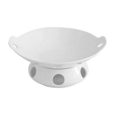 세라믹 도자기 워머 접시 수육 플레이트 촛불 가열 9인치원형구멍+난로, 2. 9인치 이중선 +고급 난로, 1개