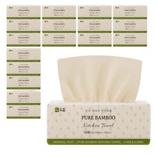휴홈 무표백 순수 대나무 키친타월, 18개, 100매