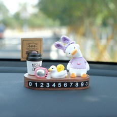 오리 자동차 전화번호판 핸드폰번호 크리스탈 알림 휴대폰 엔 디스플레이 레드, 갸우뚱 보라색의 작은 오리 밀크티 호두나무 번호표