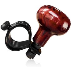 BWBWND 우드그레인 스티어링 노브 부드러운 회전 보조 그립 구동 파워 핸들 자동차 세미 트럭 트랙터 보트용, 1개