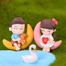 미니어처 요정 정원 액세서리 귀여운 귀여운 연인 장식 동상 인형 집 정원 풍경 인형의 집 테라리움 장식, 1) 1