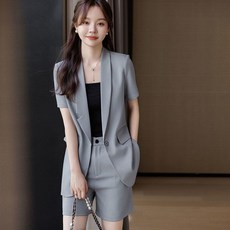 빌리즈빈 여성 여름 반팔 블레이저 반바지 투피스 JC05