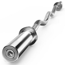 Olympic EZ 컬 바 - 팔 운동 이두박근 삼두근 익스텐션용 119.4cm(47인치)/1.2m(4피트) 5.1cm(2인치) 웨이트 플레이트와 호환, 1.2m(3.5피트) 실버-149.7kg(330파운드)