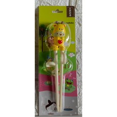 卡通幼童學習筷 耐熱80度 兒童學習輔導筷 可愛動物圖案, 1個, 牛