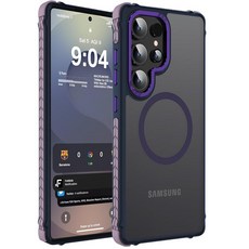 DEERLAMN 삼성 갤럭시 S24 플러스/S25 플러스 6.7인치용 강력한 마그네틱 케이스 [Magsafe와 호환][군용 등급 낙하 보호] 투명 슬림 충격 방지 보호 폰 커, 퍼플