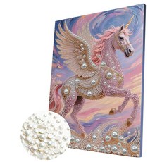 보석십자수 다이아몬드 페인팅 DIY 30x40cm 초보자용 감성 인테리어 비즈아트 키트, 1개, 일각수