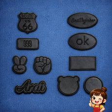 따봉상점 구멍난 곳에 붙이면 되는 수선 패치 와펜 스티커 10종 세트, 1개, black