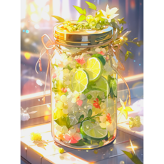 앤드 DIY 보석십자수 액자형 보석 십자수 세트 30X40cm, N038, 1세트