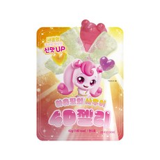 NEW 캐치티니핑 하츄핑의 사우어 4D젤리, 42g, 7개, 포도,복숭아,레몬
