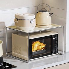 Surkat 전자레인지 선반 다용도 전자레인지 수납선반 주방 렌지선반, 1단, 아이보리
