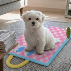 희라미드 강아지 쿨 매트 고양이 여름 방석 반려견 냉감 쿠션 패드, 1개, 핑크체크