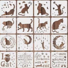 제니미엘 DIY 스텐실 도안 귀여운 동물 동물원 해양생물 고양이 New, 1개