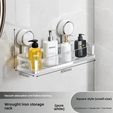 흡착식 욕실 선반 무타공 화장실 벽걸이형 탈부착 수납 세면대 정리함, 03 1 white 30CM