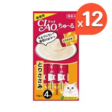 챠오츄르 고양이 짜먹는 간식, 닭가슴살, 56g, 12개