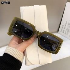 DFMEI 歐美復古方形墨鏡女時尚街拍太陽鏡蹦迪潮流
