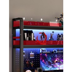 게이밍 컴퓨터 노트북 PC방 수납장 서재용 기본형 철제, 이 제품은 책상 위 선반입니다. 책상은 미포함