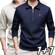 1 + 1 남성티셔츠 루즈핏 카라넥 티 긴팔티 맨투맨 티 캐주얼 ZFY26011621 32