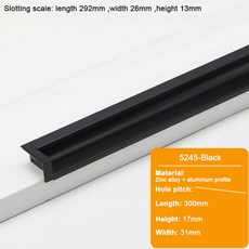 JUIDINTO 96 192mm 매립형 검정색 캐비닛 서랍 가구 아연 주방 사각형 찬장 합금 당겨 손잡이, HEI5245300