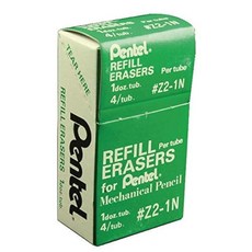 정품++ Pentel 샤프 지우개 리필 Z2-1N 4개 튜브 12개 박스 (총 48개의 지우개), 정품++ Pentel 샤프 지우개 리필, Z2-1N,