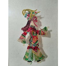 皮影 美猴王 牛皮雕刻手工上色裝飾收藏品, 如圖所示, 1個