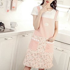 나나리빙 홈패션 주방 방수 플라워 앞치마, 1개, 핑크 플라워