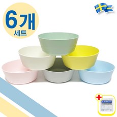 이케아 유아 어린이 그릇 (6개 1세트) 혼합색상 IKEA 키즈 with alcohol swap, 1개