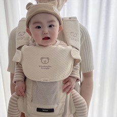 嬰兒揹帶口水巾 腰凳配件三件組 背巾 背帶, 新款小熊