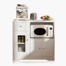 주방수납장 다용도 주방수납장 전자레인지 밥솥다이 서랍 선반, 3단, 화이트