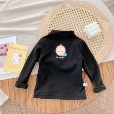 小不點兒 兒童德絨打底衫 秋冬男女寶寶純色半高領長袖上衣 90-140