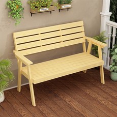 컬러 야외벤치 방부 방수 야외벤치 2인 3인 목재 원목 벤치 방부 방수 야외벤치 공원의자 정원 테라스 마당 조경 정원벤치의자, 노란색