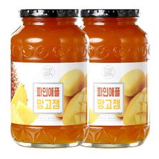 선물(x)초록원 파인애플망고잼 파인애플잼 망고쨈 스프레드 빵 베이글 와플 시럽 토스트 간식, 2개, 1kg