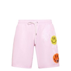 필립플레인 로고 프린트 스윔 쇼츠, 핑크계열+옐로우계열