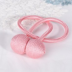 커튼 스트랩 스트랩 커튼 버클 자석 버클 디자인 커튼 클립 버클 펀치 프리 홀 걸이 볼 액세서리, 핑크 하나, 1개