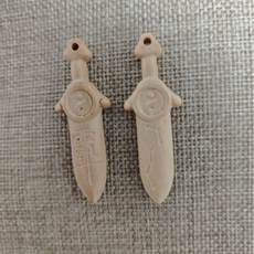 雷擊桃木紫薇七星劍 塗硃砂道家法器掛件, 老桃木紫薇太極劍, 1個