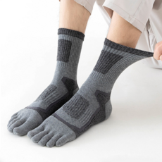 세젠드 남성 스포츠 발가락양말 두꺼운 순면 5켤레