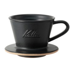 Kalita 155 Wave系列陶瓷濾杯 美濃燒 1-2杯份 適用155蛋糕濾紙 日本製, 1個, 砂黑色(單濾杯)