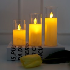 파티짱 LED 캔들 양초 파티 장식 인테리어 소품, LED 로맨틱 캔들 3종 세트, 1개
