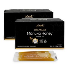 UMF10+ (MGO261+) 하이웰 뉴질랜드 마누카꿀 스틱 12gx10포(1박스), 2박스, 120g