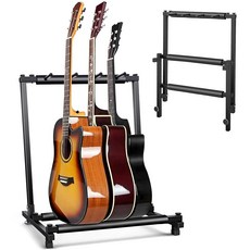 KAKETE 기타 스탠드 3개 수납 안정 접이식 전도 방지용 고무 부속 악기 본체에 흠집이 나는 것을 방지하는 안정 내구성 수납하기 쉽다 브라켓(아코기/우쿨렐레/클래식/일렉트릭/베