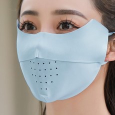 통풍 마스크 냉감 기미 숨쉬는마스크 귀편한 운동용 여름 안면 쿨 스포츠 자외선차단, 하늘, 1개